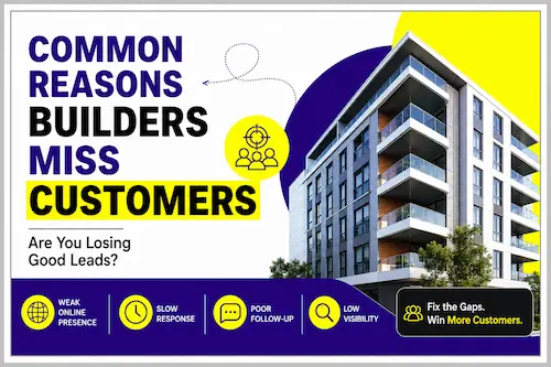 Common Reasons Builders Miss Customers from the best digital marketing freelancer in Chennai